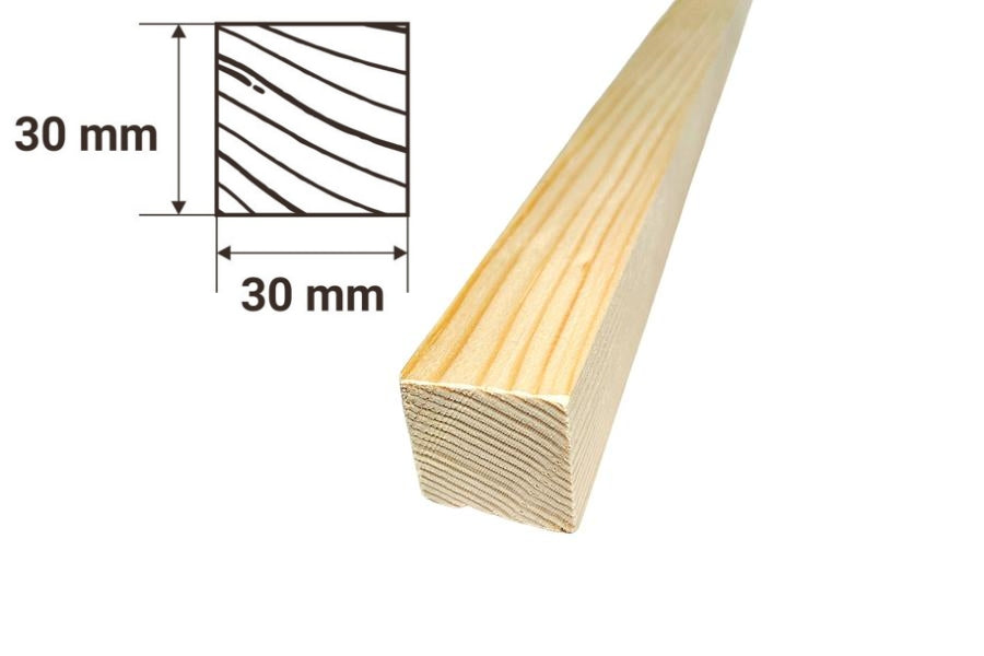 Planed wooden timber beam – pine moulding for joinery