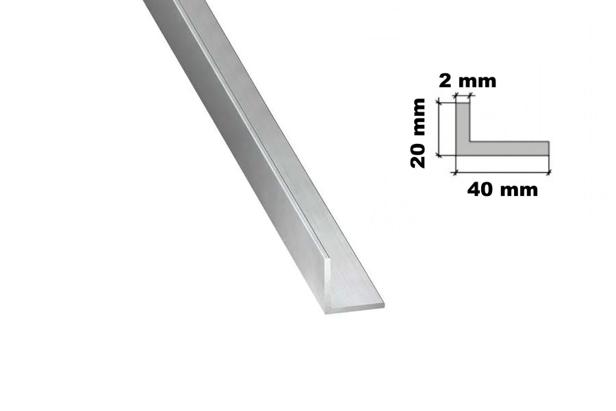 1  Metre / 39.37 Inch Lengh - Natural Aluminium Extruded  Angle Corner