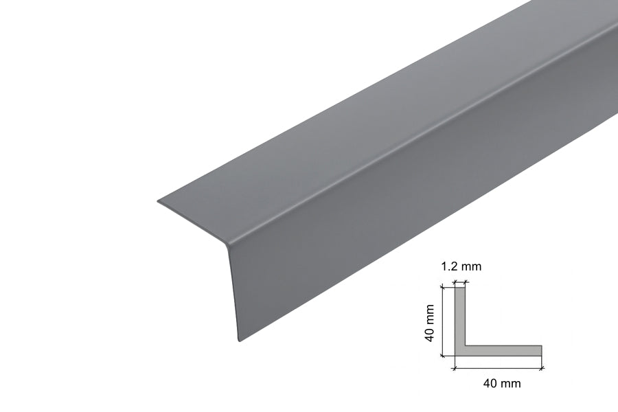 90 Degree Dark Grey PVC Corner Angle Trim 40x40 