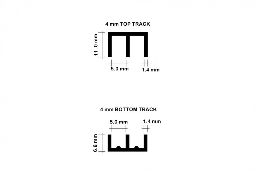 PVC double groove glass track for vivariums