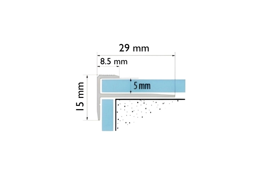 LVT stair edge protection profile aluminium F5
