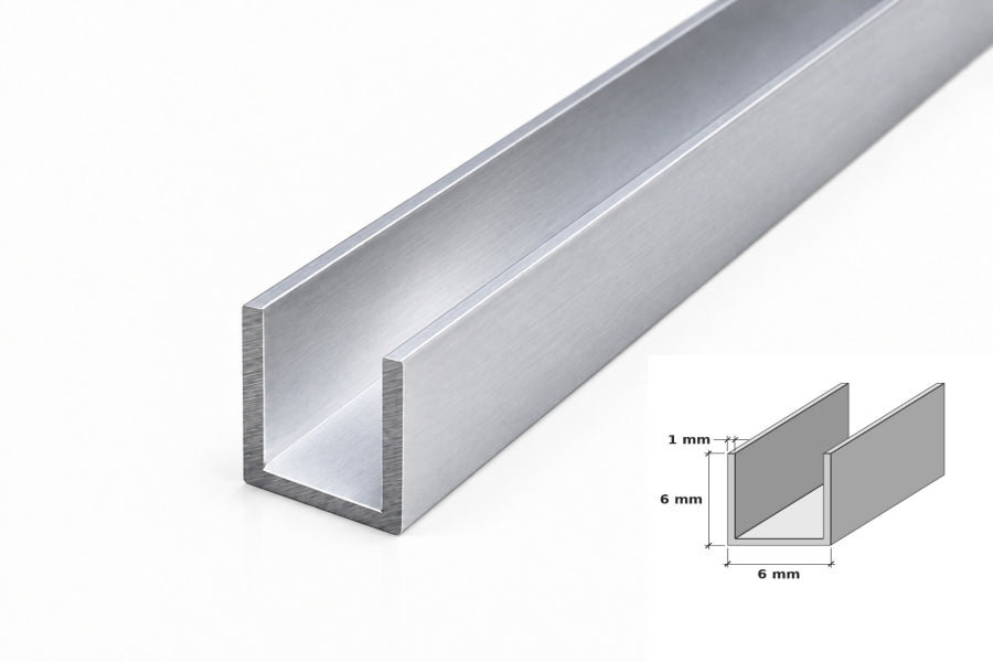 aluminium u channel 6x6x1 mm u profile trim