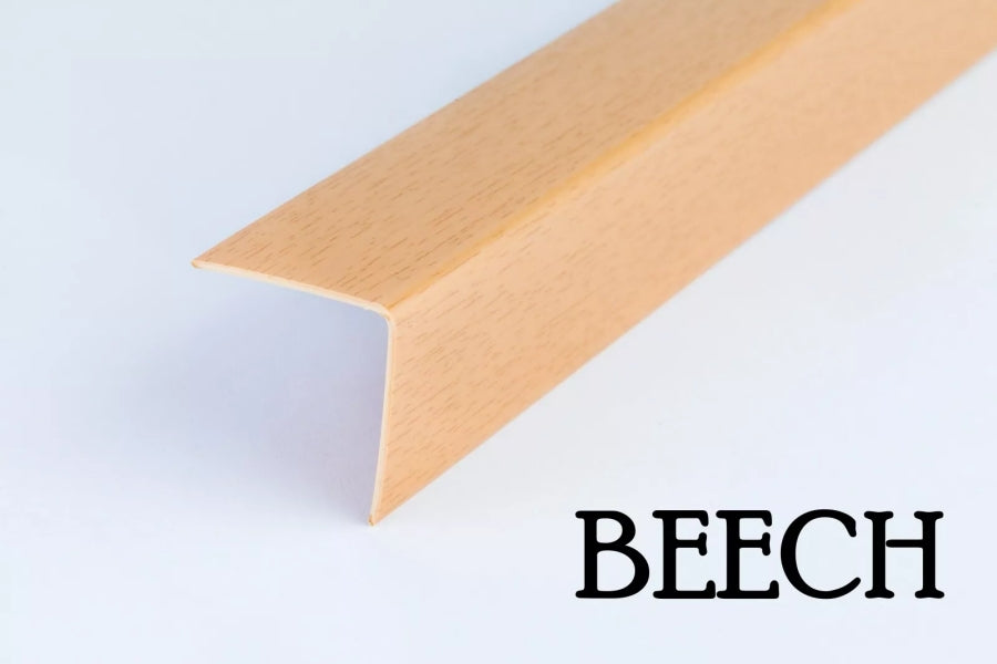 Wood Effect PVC Corner Angle Trim – Beech Finish 1 m