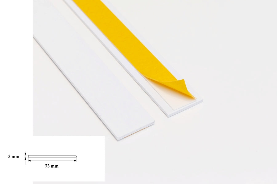 White PVC cover strip for door frame finish