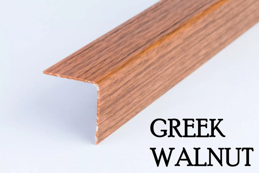 Wood Effect PVC Corner Angle Trim – Greek Walnut 1m