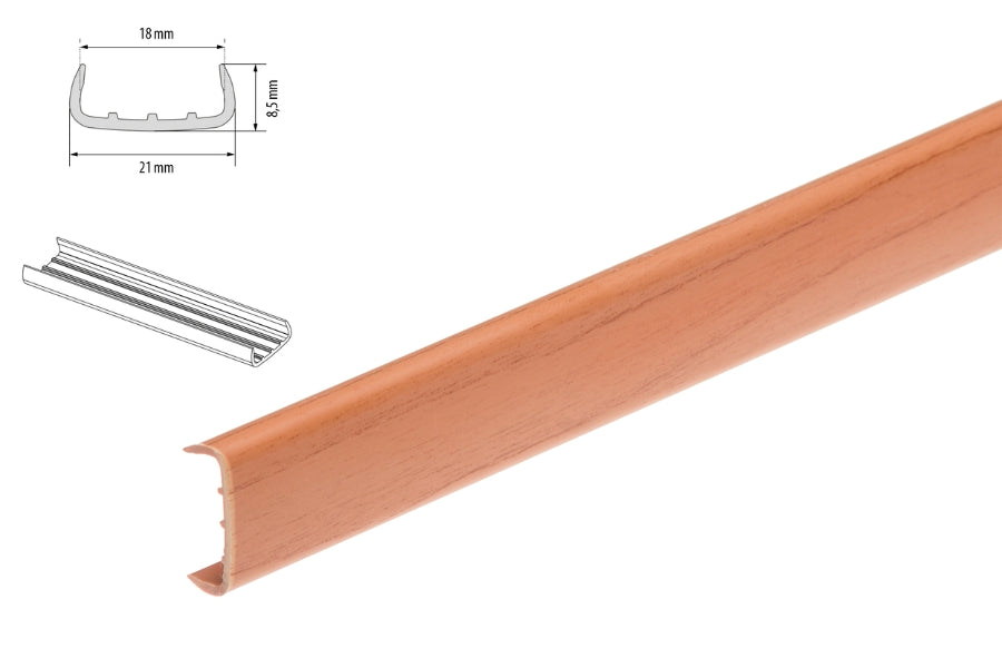 U trim edging strip PVC melamine furniture – natural alder 1m & 2.5m

