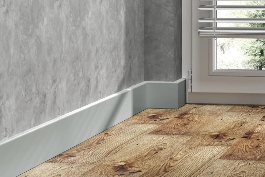 Adhesive fit skirting board installation example