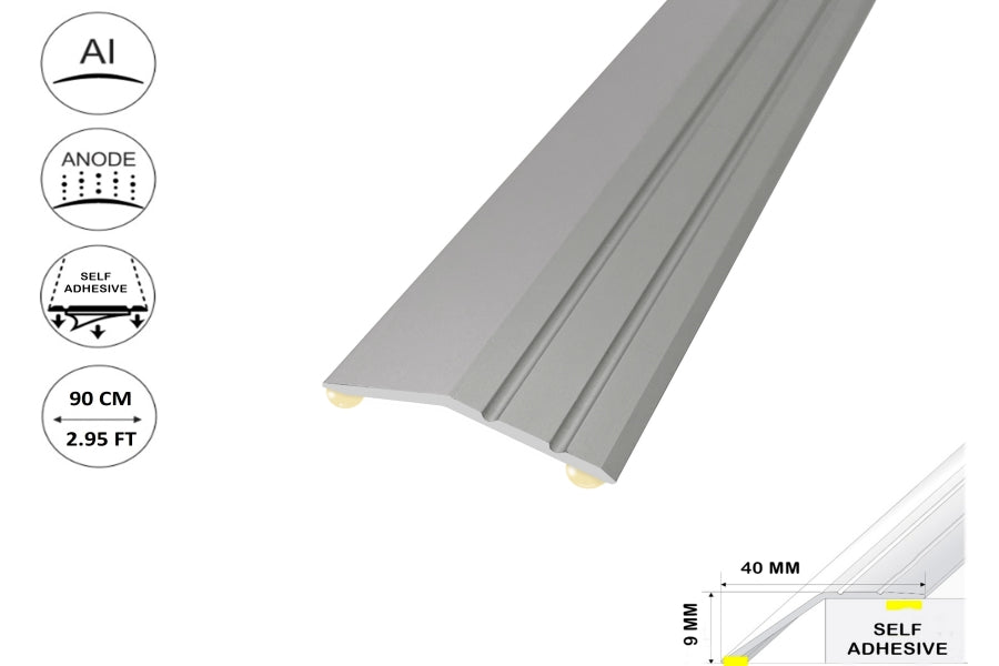 Aluminium ramp door threshold strip silver finish 900mm