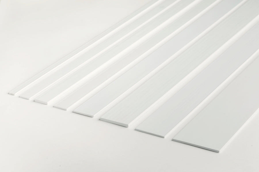 PVC plastic flat bar 1 Metre & 2.50 Metres Length white