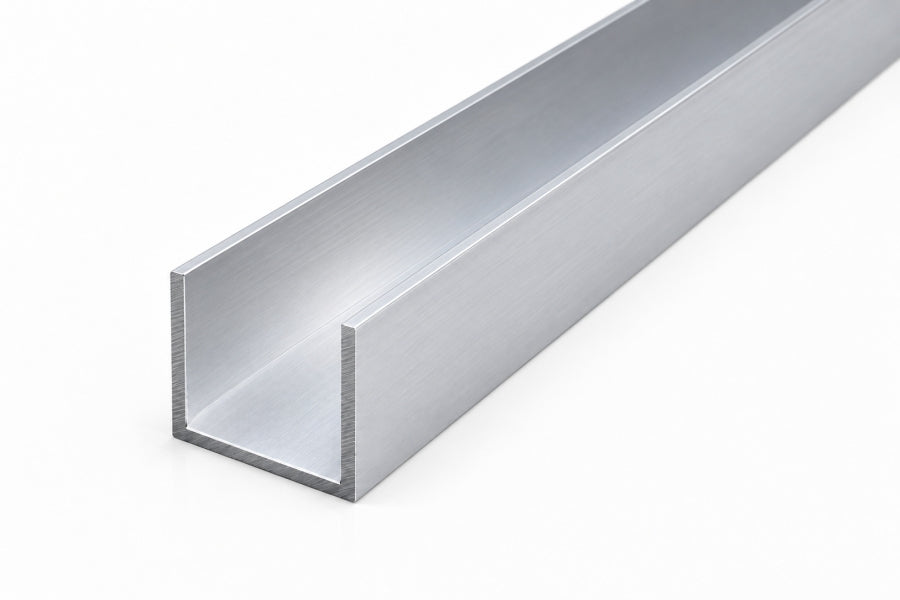 aluminium u profile edge protector on shelf