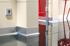 silver aluminium wall skirting for tile laminate and parquet
