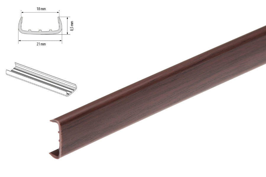 U trim edging strip PVC melamine furniture – ancient walnut 1m & 2.5m

