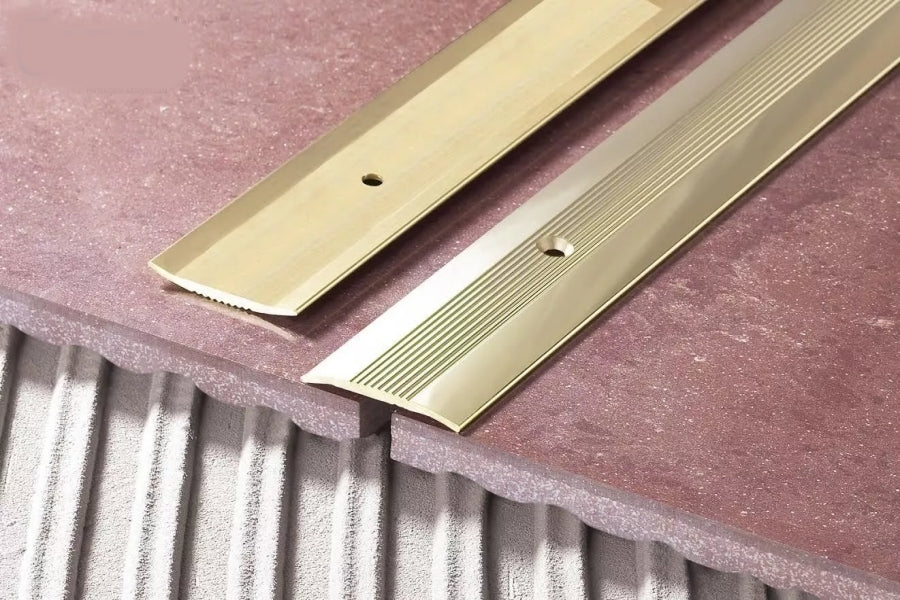 Tile to tiles Aluminium door threshold strip 38mm