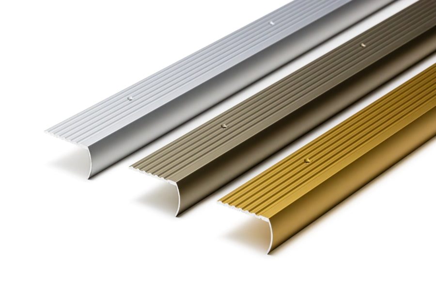 Curved step edge trim anodised aluminium profile