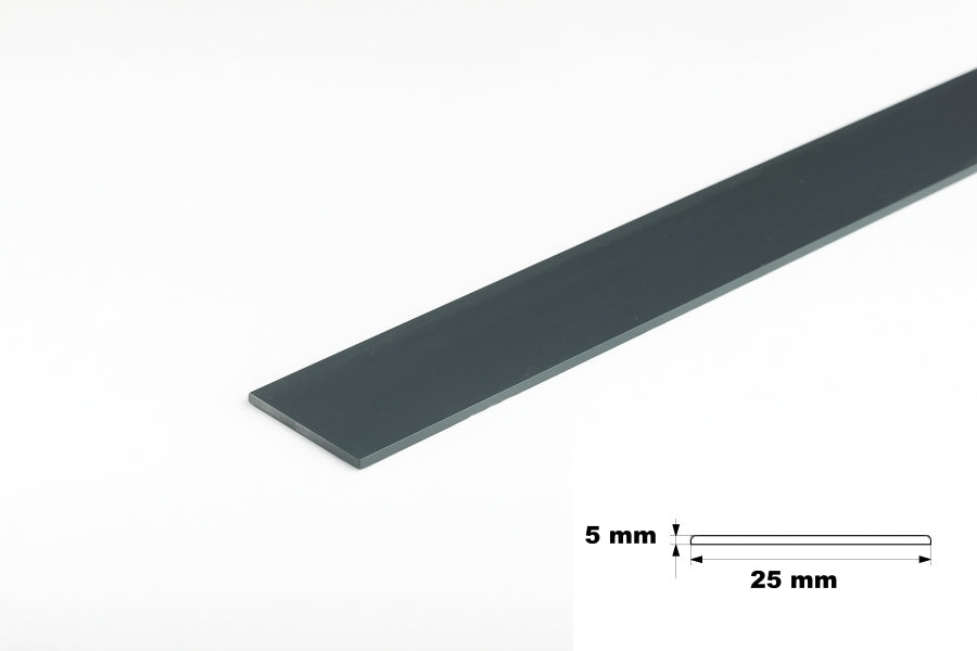 25x5 PVC plastic flat bar anthracite 