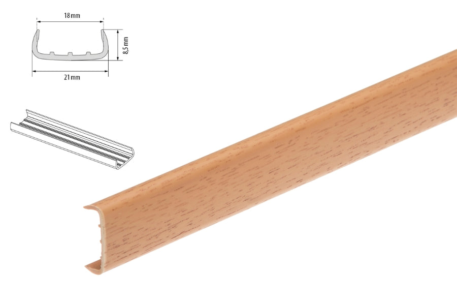 U trim edging strip PVC melamine furniture – beech 1m & 2.5m

