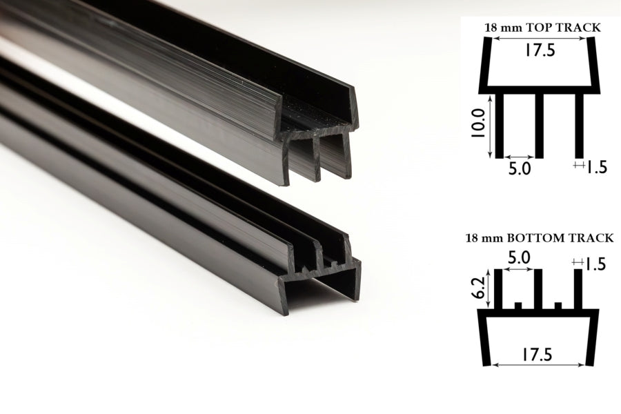 610mm clip-on vivarium glass runners PVC black