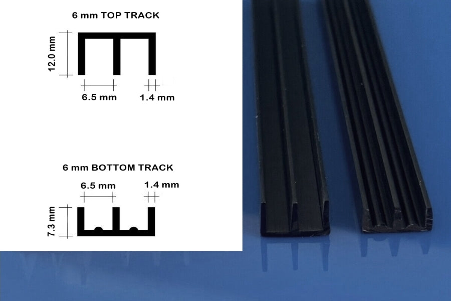 white PVC glass runner double channel profile