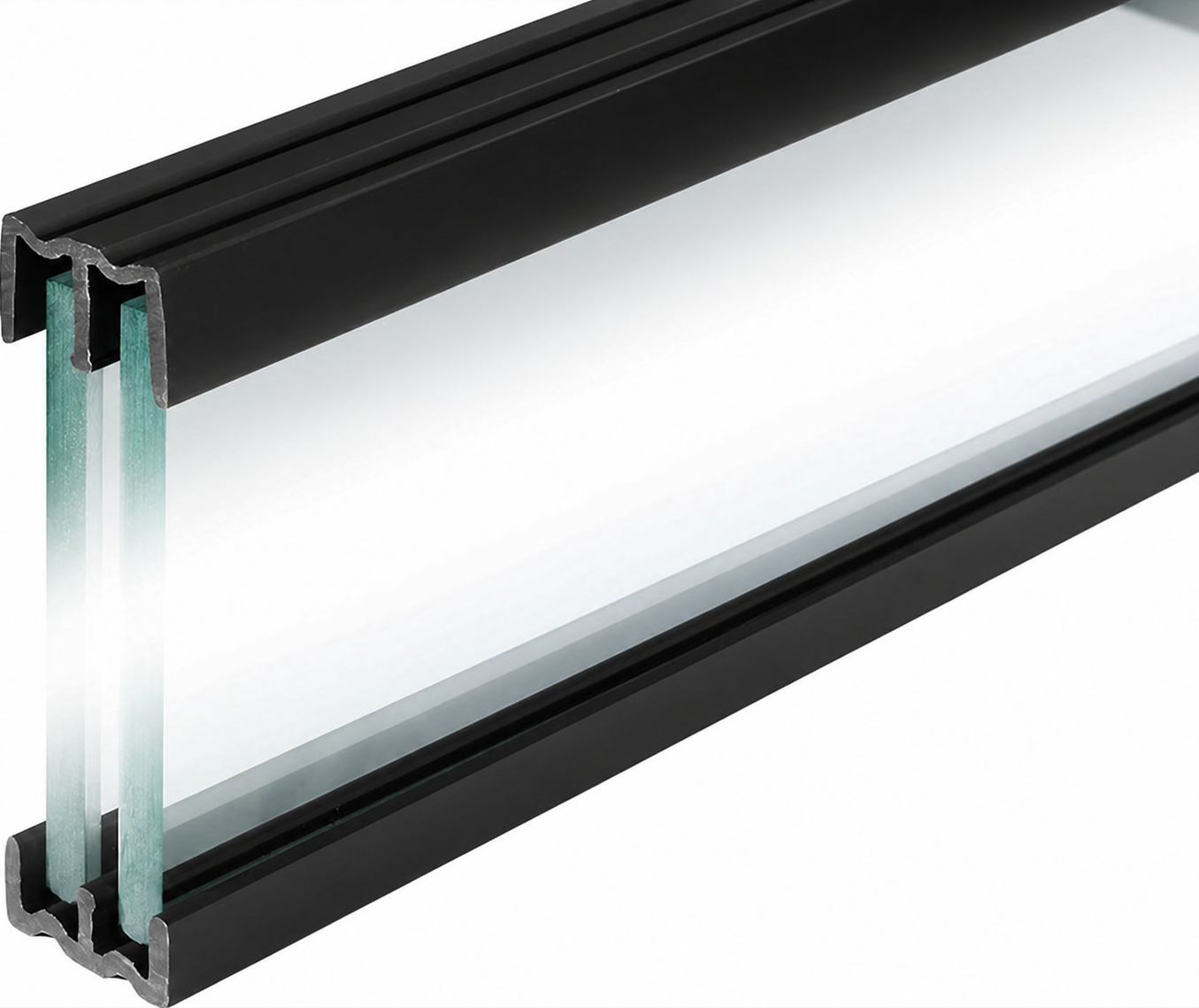 Cutting a glass sliding track to length with a fine-tooth saw