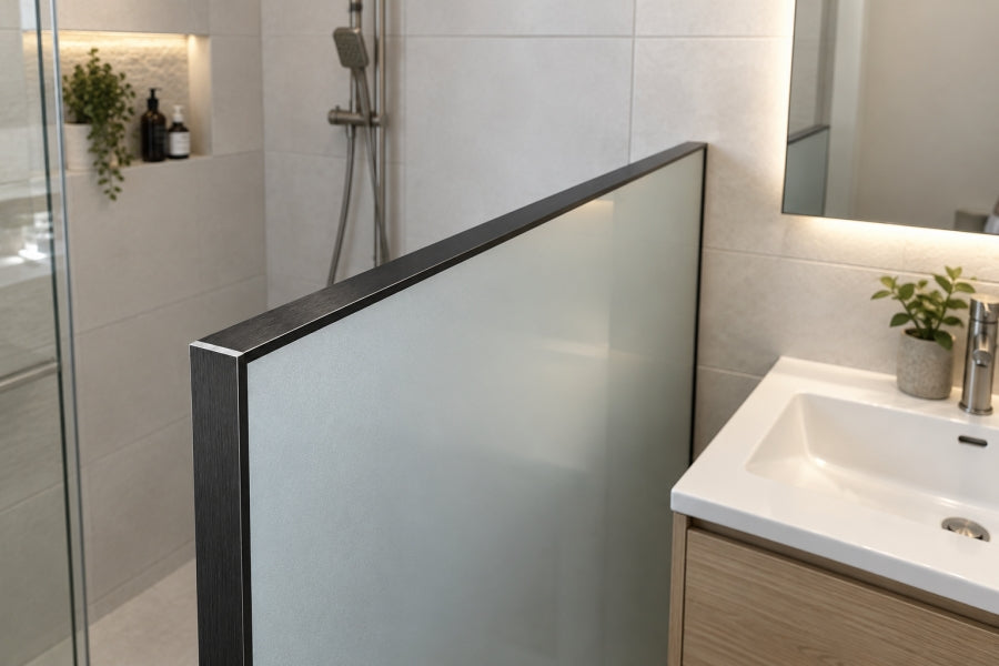 brushed black aluminium flat bars in 15, 20 and 40mm widths