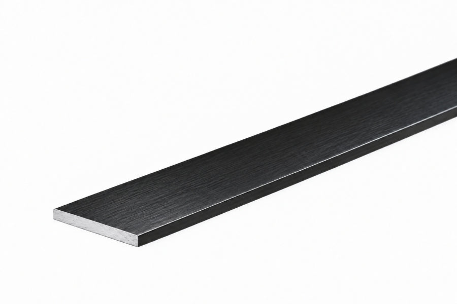 black aluminium flat bar 20x2 mm brushed black strip
