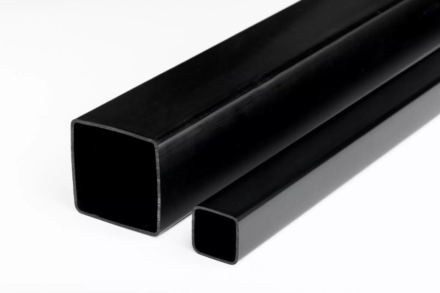 Plastic box section square tube – black