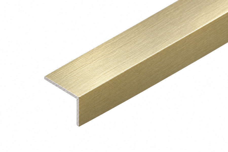 brushed gold aluminium angle trim 15x15 mm light gold