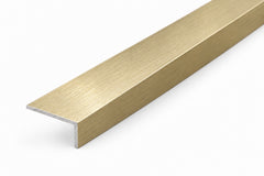 brushed gold aluminium angle trim 15x10 mm unequal L profile