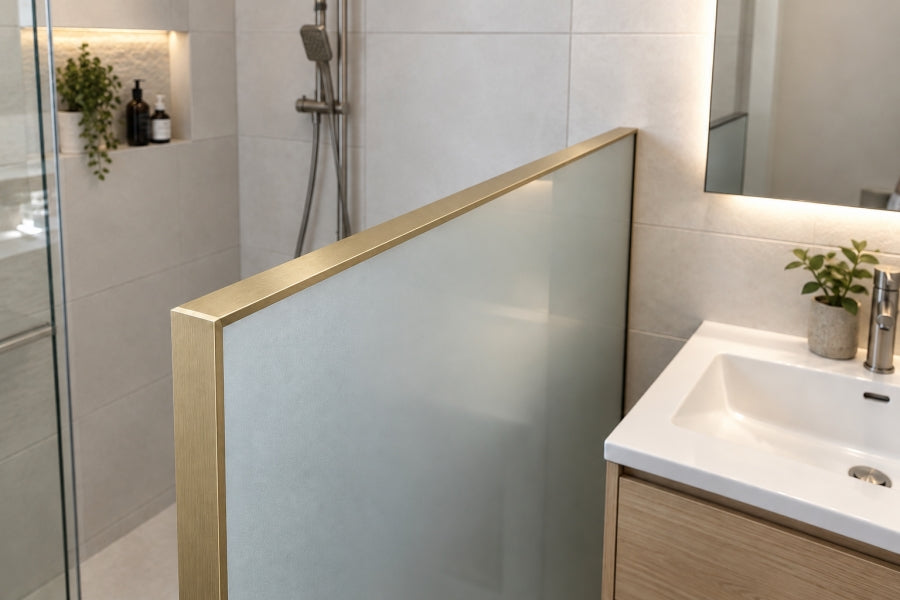 brushed gold aluminium flat bar