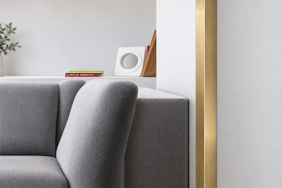 brushed gold aluminium angle trim 10x10 mm equal