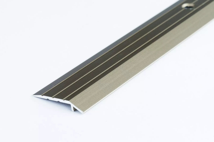 Aluminium door threshold strip 30mm champagne anodised 1m ramp