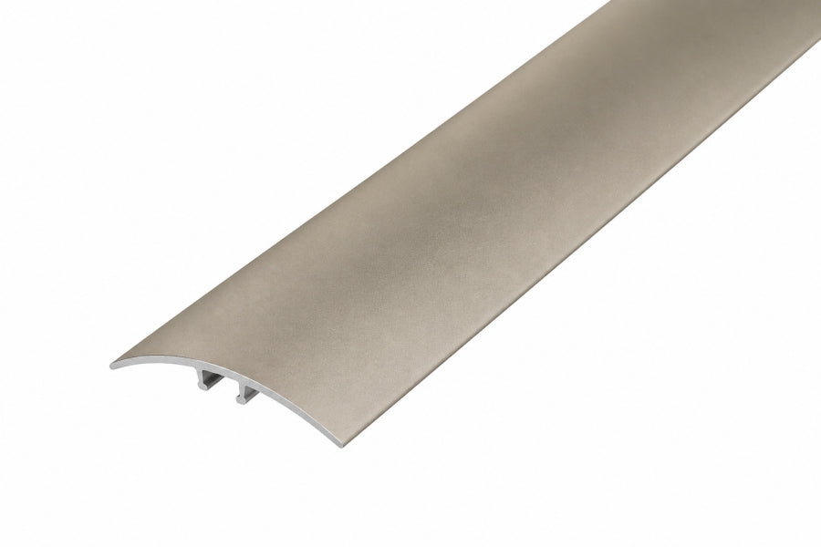 Champagne aluminium door threshold bar 2m length across a wide doorway