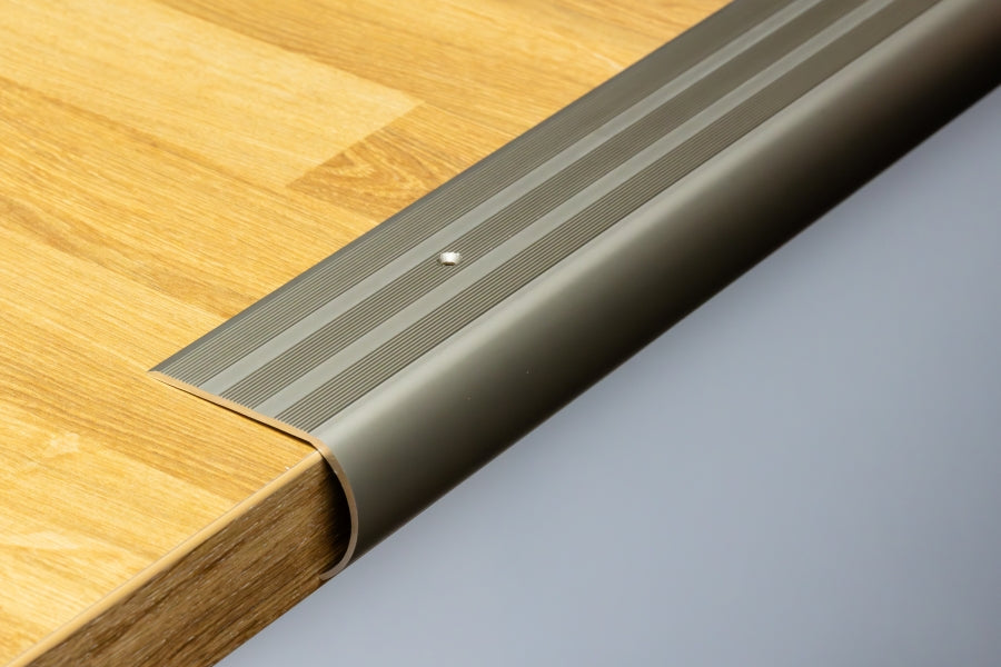 Champagne bullnose stair nosing anodised aluminium