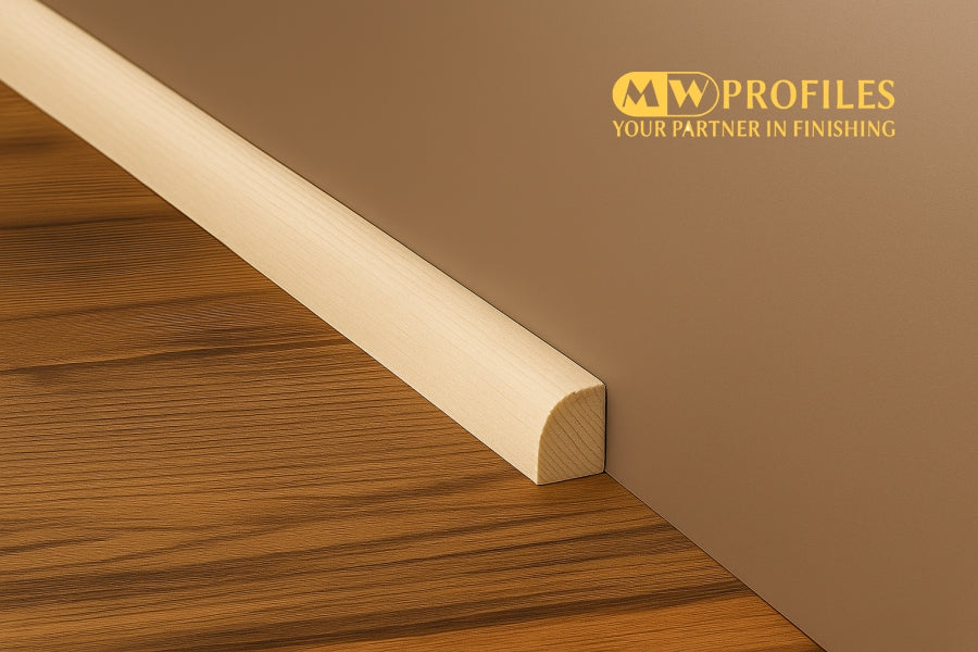 Natural Pine Quadrant Trim – Wooden Edge Beading Strip for Flooring