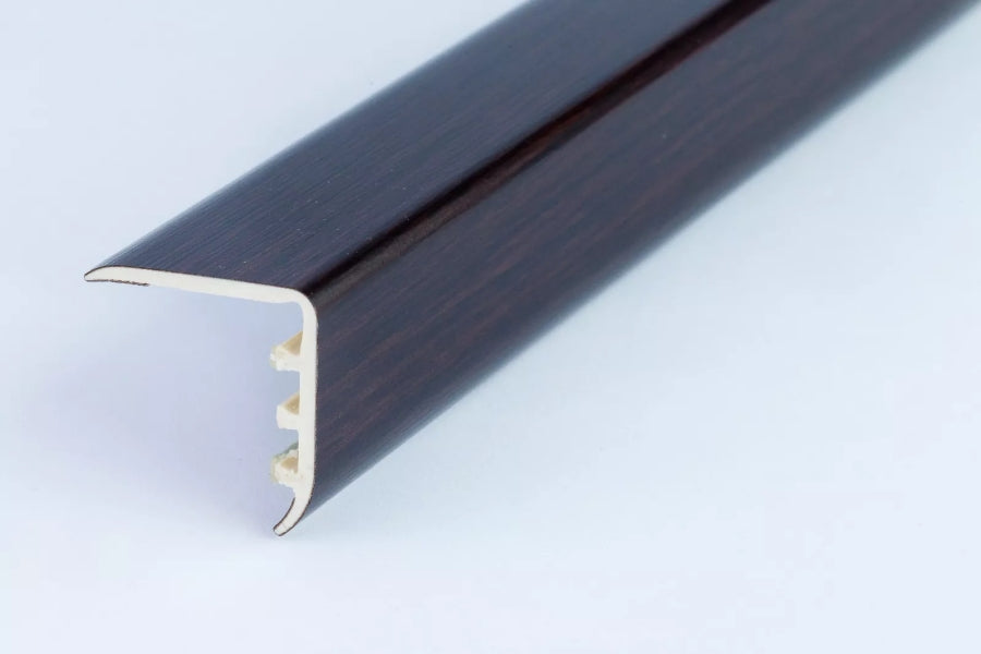 wood effect PVC stair nosing with dowel fix