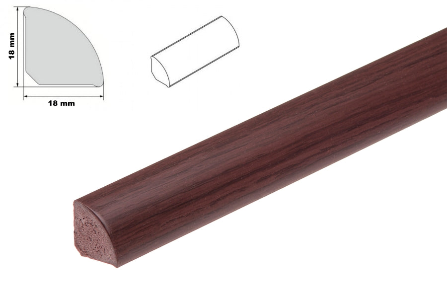 uPVC 18mm quadrant trim -dark mahogany