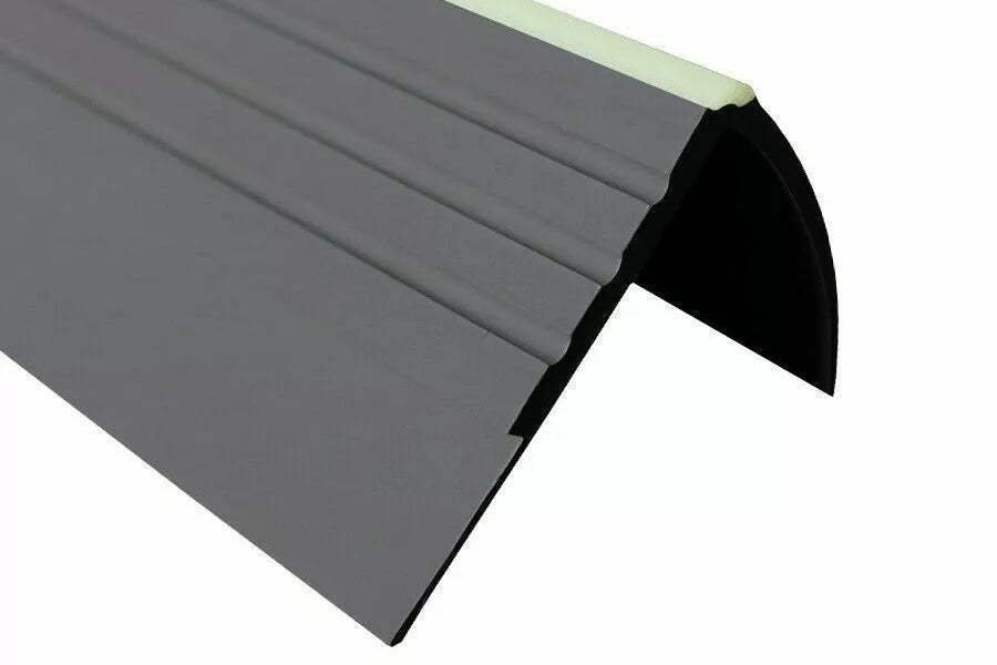 PVC bullnose stair trim with glow strip for safety
