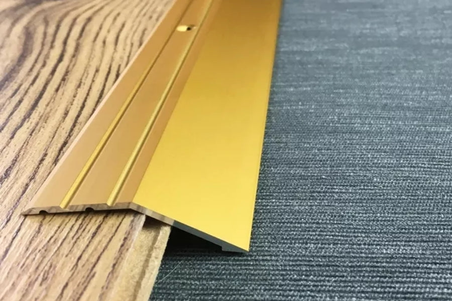 Aluminium door threshold ramp strip 45mm gold 1 metre