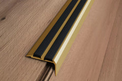 2 m stair edging aluminium with rubber insert