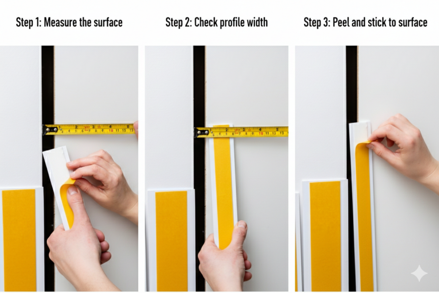 PVC flat bar trim width options 12mm to 75mm