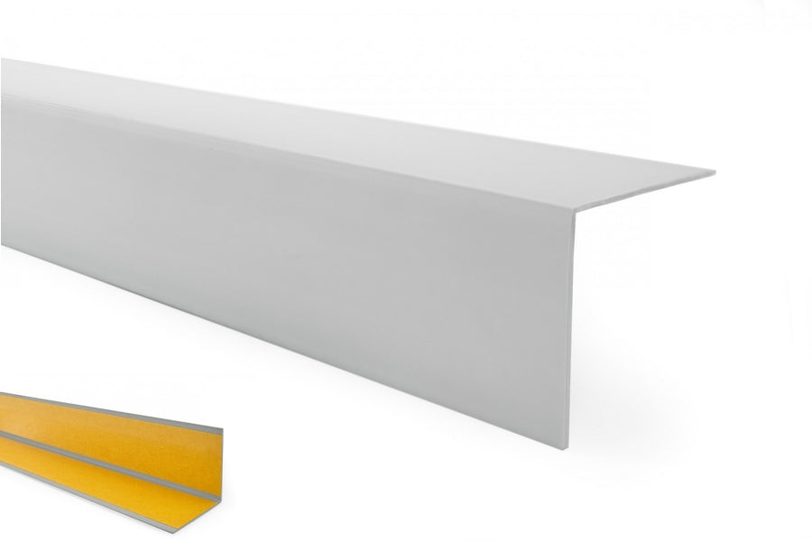 Light grey PVC angle trim for corners