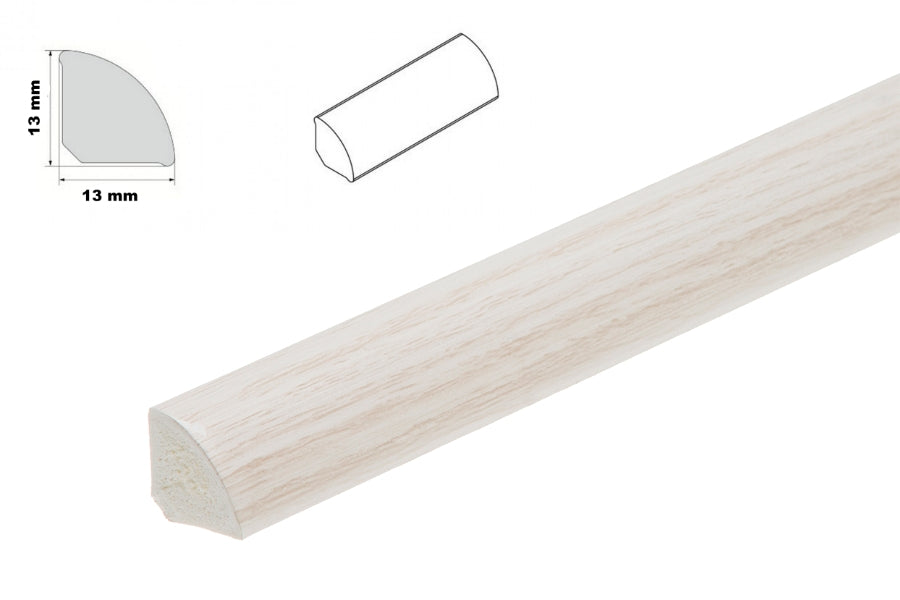 2.5 metre uPVC scotia skirting 13mm profile – light ash