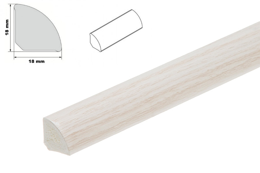 uPVC 18mm quadrant trim - light ash