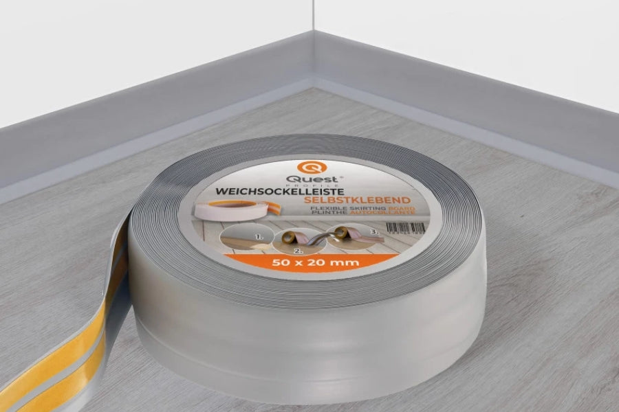 5 metre roll self adhesive PVC skirting 50x25 mm