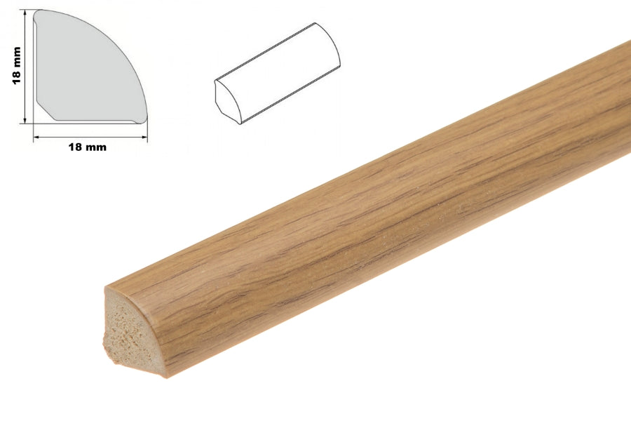 uPVC 18mm quadrant trim - oak
