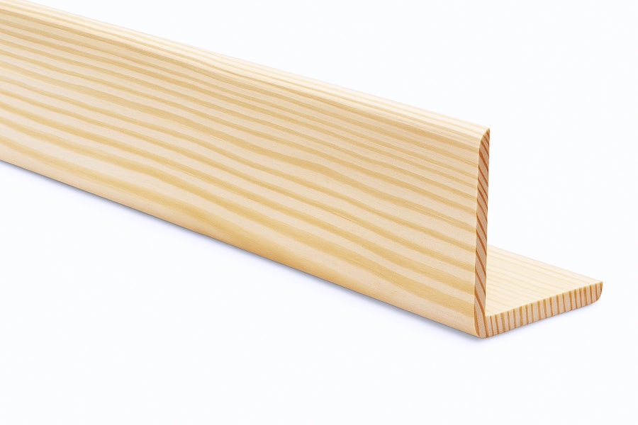 Timber Angle Pine Wood Corner Angle Trim | 90° Natural Edge Moulding