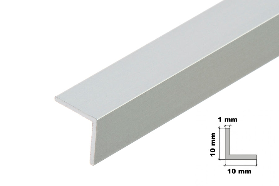 decorative anodised aluminium equal angle in silver