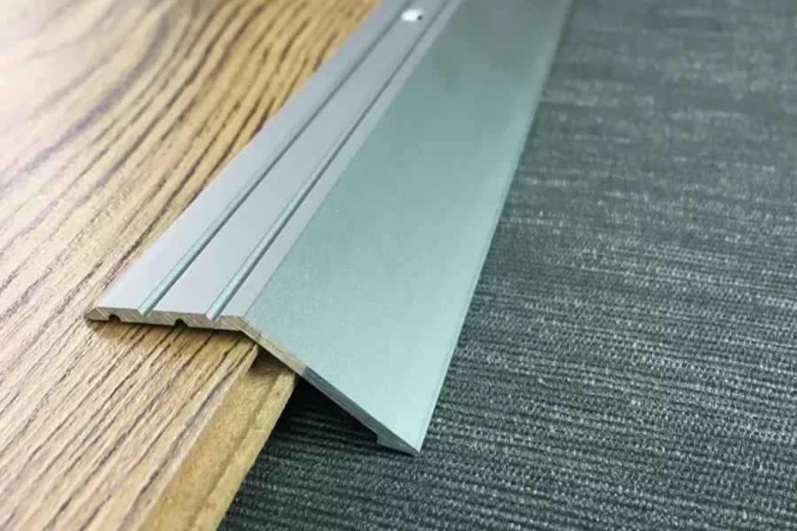 Aluminium door threshold ramp strip 45mm silver 1 metre
