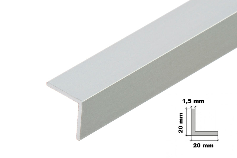 1  Metre / 39.37 Inch Lengh - Anodised Aluminium Extruded Angle Corner - Silver and Gold colour