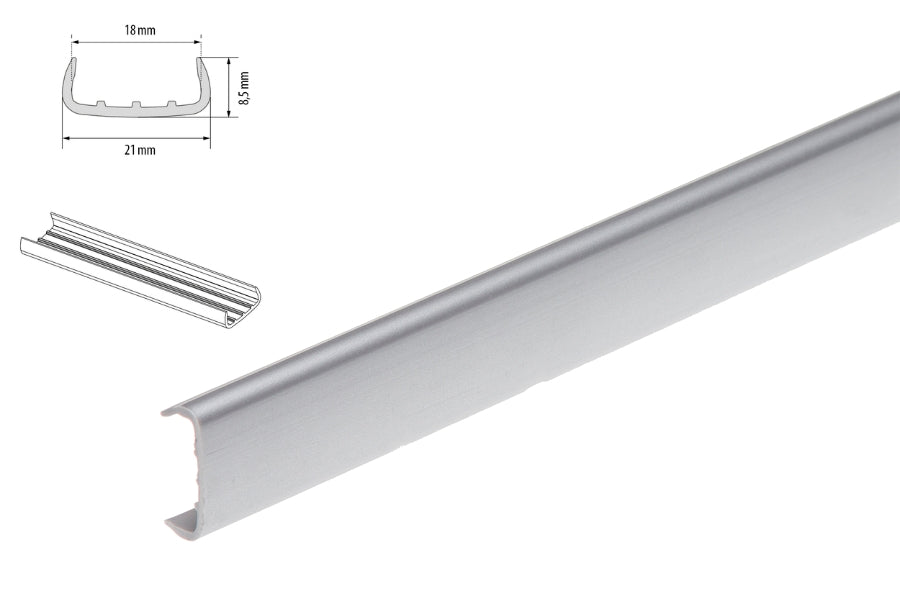 U trim edging strip PVC melamine furniture – silver 1m & 2.5m

